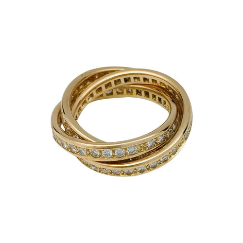 Bague 53 Bague Cartier "Trinity" en or jaune et diamants. 58 Facettes 28798-1