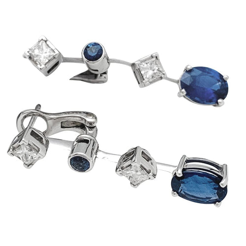 Boucles d'oreilles Boucles d'oreilles Chaumet, "Clarisse", en or blanc, saphirs et diamants. 58 Facettes 23684