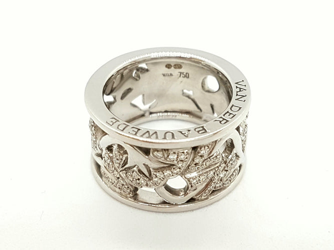 Bague 54 Van der Bauwede Bague Lierre Or blanc Diamant 58 Facettes 00044GD