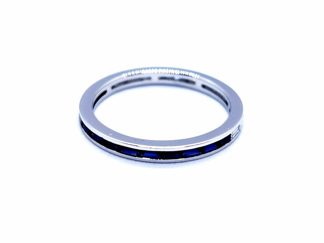 Bague 59 Bague Alliance Or blanc Diamant 58 Facettes 968086CN