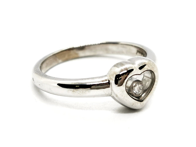 Bague 54 Chopard Bague Coeur Happy Diamonds Or blanc Diamant 58 Facettes 1160015CN