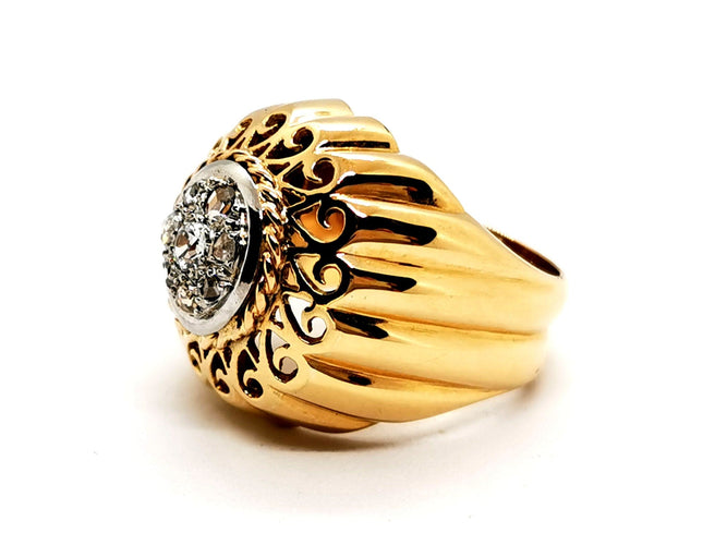 Bague 53 Bague Art déco Or jaune Diamant 58 Facettes 588127CN