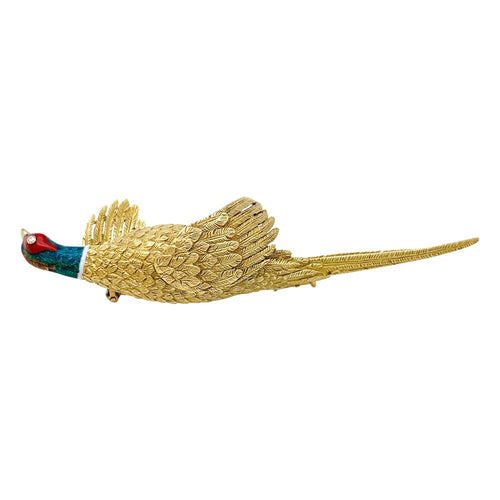 Broche Broche Mellerio "Faisan" en or jaune, émail et diamant. 58 Facettes 29966