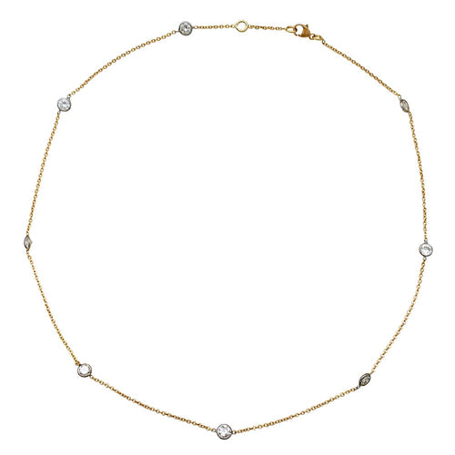 Collier Collier gouttière en or jaune, blanc et diamants. 58 Facettes 30419
