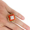 Bague 50 Bague en or jaune, platine, corail et diamants. 58 Facettes 29724