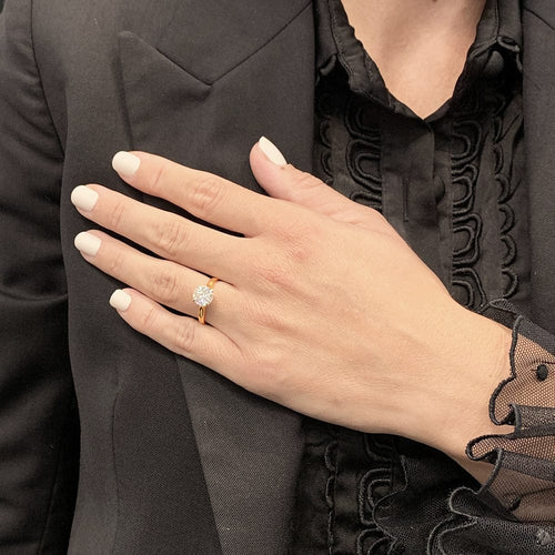 Bague 52 Solitaire diamant 2,01 carats deux ors. 58 Facettes 30490