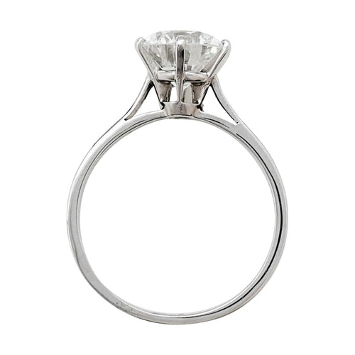 Bague 53 Solitaire diamant 2,09 carats or et platine. 58 Facettes 30489