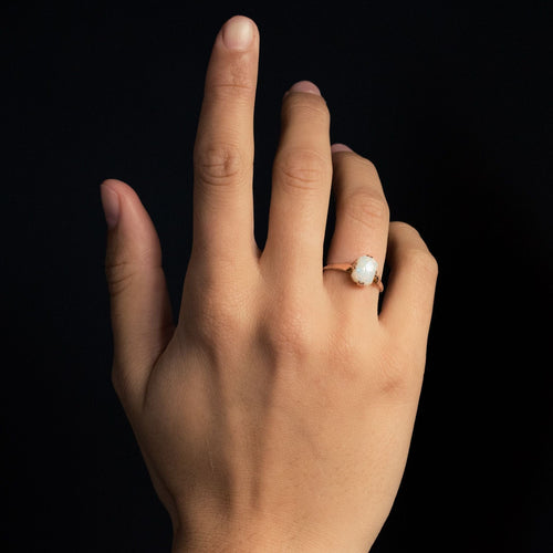 Bague 55 Bague ancienne opale solitaire 58 Facettes 19-471-48