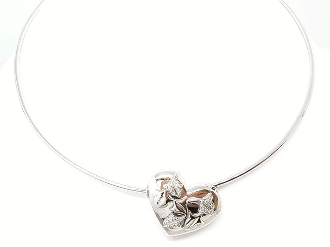 Collier Van der Bauwede Collier Lierre Or blanc Diamant 58 Facettes 00024GD