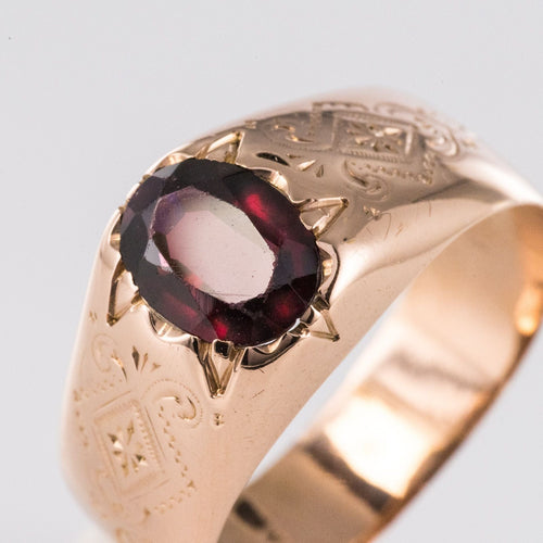 Bague 61 Bague jonc grenat or rose 58 Facettes 20-195-57