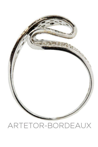 Bague 51 Bague diamants noirs et blancs 58 Facettes 12531