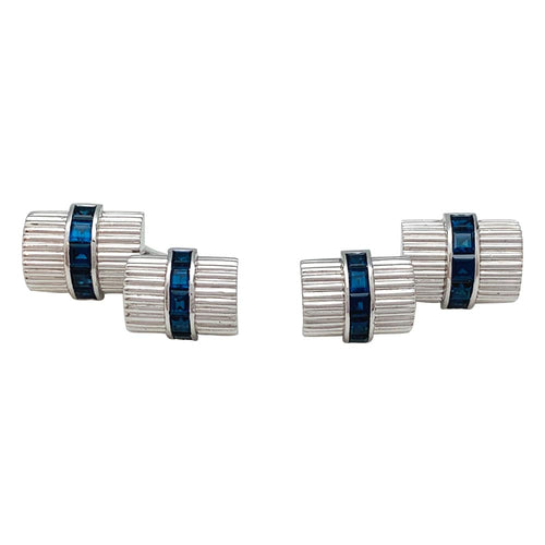 Boutons de manchette Boutons de manchette Van Cleef & Arpels en platine et saphirs. 58 Facettes 29975