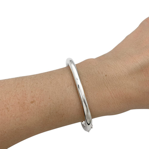 Bracelet Bracelet jonc rigide carré en or blanc 58 Facettes 30360