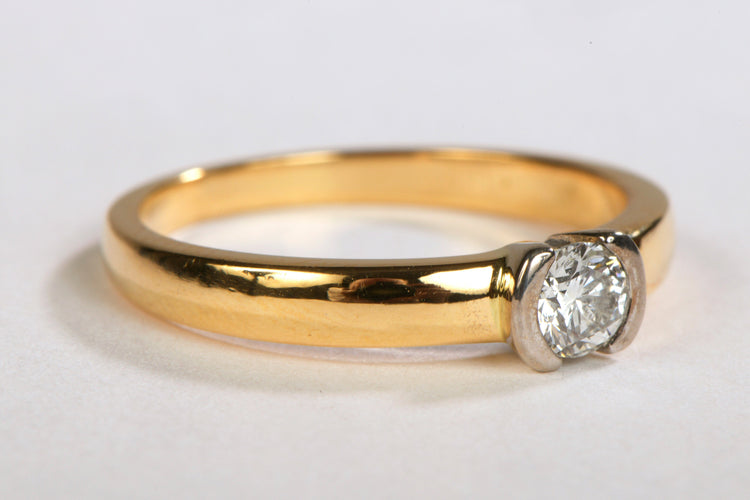Bague 54 Bague Solitaire Or jaune Diamant 58 Facettes 06001CD