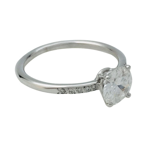 Bague 54 Bague solitaire en or blanc, diamant de 0,95 carat, D/VS2. 58 Facettes 29253