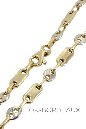 Collier Chaine maille grain de café et plaques 58 Facettes 35251