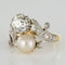 Bague 54 Bague ancienne diamants et perle fine toi et moi 58 Facettes 18-049-54