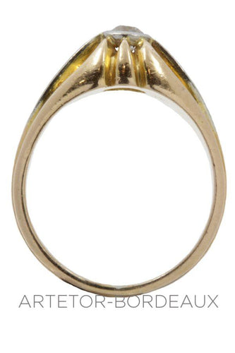 Bague 52 Jonc ancien diamant 58 Facettes 29011