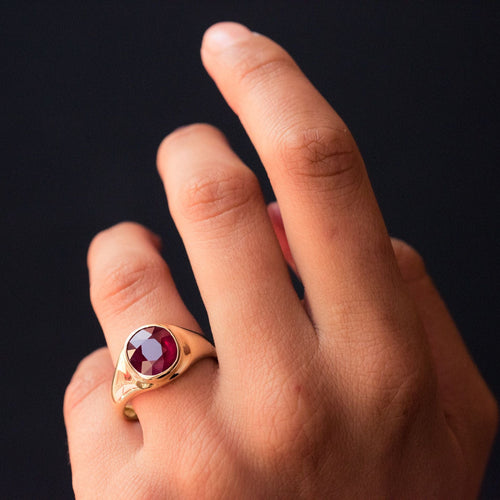 Bague 62 Bague rubis jonc ancienne en or jaune 58 Facettes 20-228-59