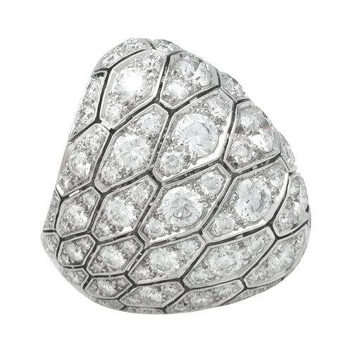 Bague 51 Bague Cartier "Serpentine" en platine et diamants. 58 Facettes 29166-1