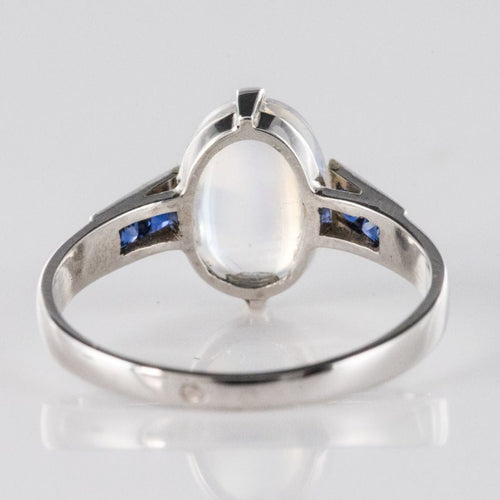 Bague 53 Bague pierre de lune et saphirs 58 Facettes 17-314-53-1