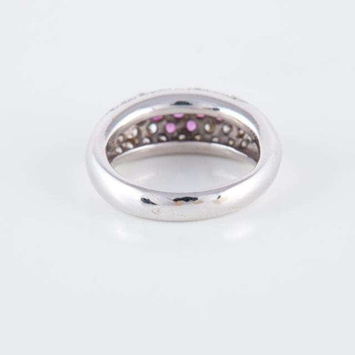 Bague Bague Jonc Saphirs roses Diamants 58 Facettes 1