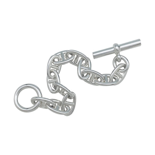 Bracelet Bracelet Hermès "Chaîne d'ancre" en argent. 58 Facettes 30641