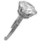 Bague 51 Solitaire en Platine, diamant 3,09 carats I/VVS1 58 Facettes 27639