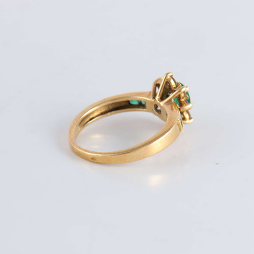 Bague 55 Bague Marguerite Emeraudes Diamants 58 Facettes FM53