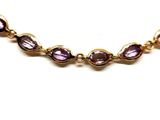 Collier Collier Ras de cou Or jaune Améthyste 58 Facettes 1139161CN