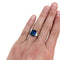 Bague 54 Bague saphir, 6,77 carats en or blanc, diamants. 58 Facettes 29225