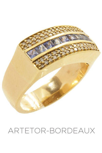 Bague 58 Bague saphirs et diamants 58 Facettes 7581