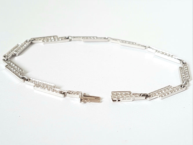 Bracelet Dinh Van Bracelet Seventies Or blanc Diamant 58 Facettes 00014GD