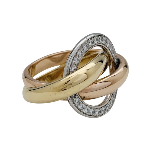 Bague 50 Bague Cartier, "Trinity Crash", trois ors, diamants. 58 Facettes 30011