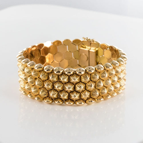 Bracelet Bracelet or jaune nids d'abeilles 58 Facettes 19-542
