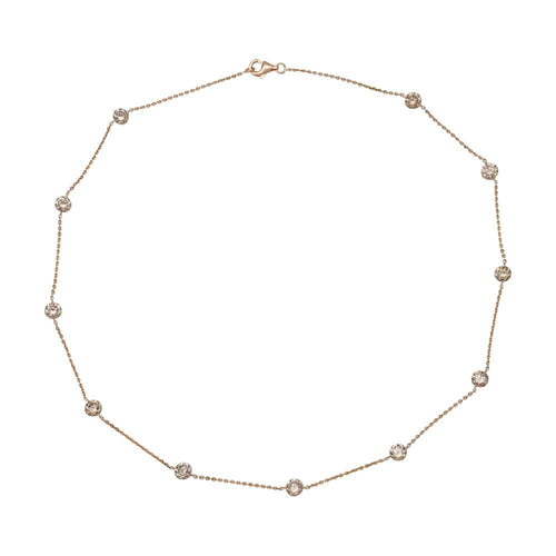 Collier Collier en or rose, 11 diamants bruns. 58 Facettes 29611