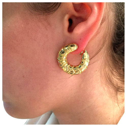 Boucles d'oreilles Boucles d'oreilles créoles Marina B,"Onda", or jaune. 58 Facettes 27298