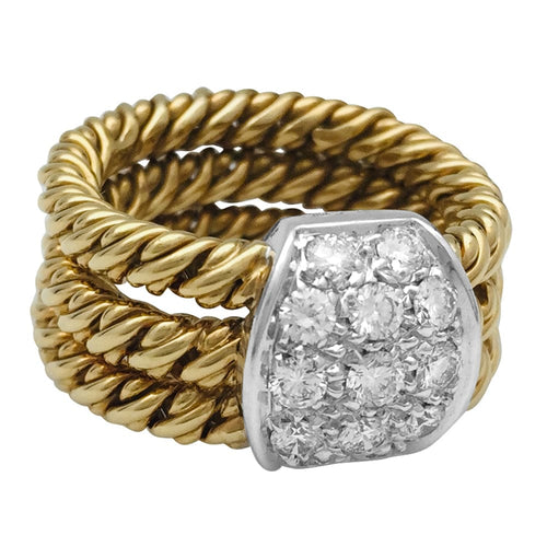 Bague 51 Bague Pomellato vintage deux ors et diamants. 58 Facettes 28997