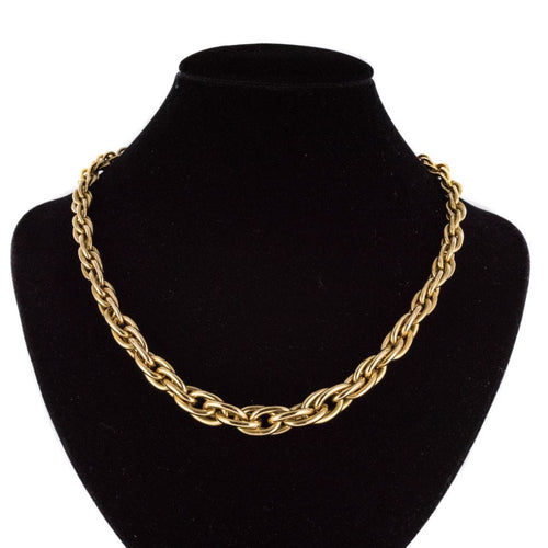 Collier Collier or jaune maille imbriquée 58 Facettes 19-556