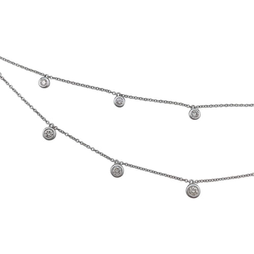 Collier Collier draperie en or blanc et diamants. 58 Facettes 29476