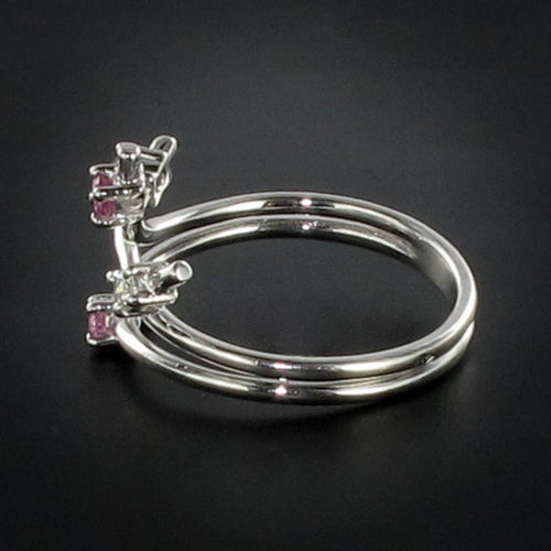 Bague 54 Bague or blanc diamant saphir rose 58 Facettes 18-093D-54
