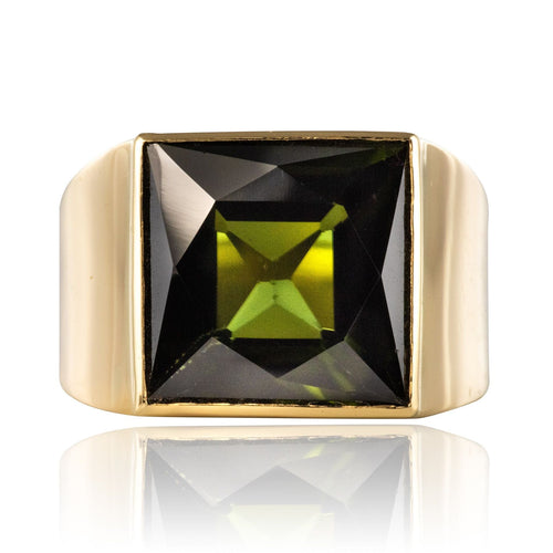 Bague 54 Chevalière ancienne tourmaline 58 Facettes 19-658-51
