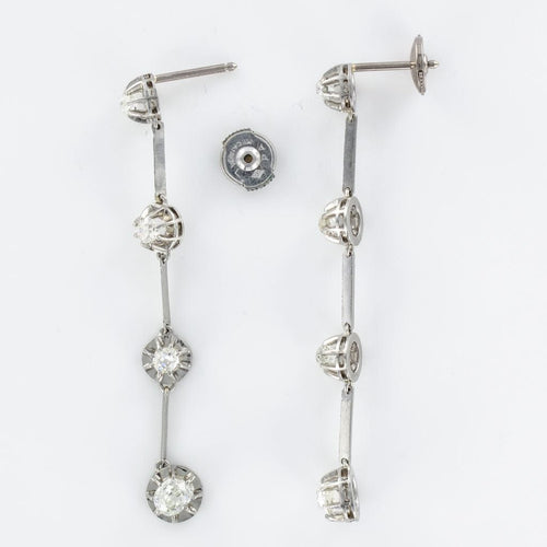 Boucles d'oreilles Pendants d'oreilles platine diamants 58 Facettes 19-167