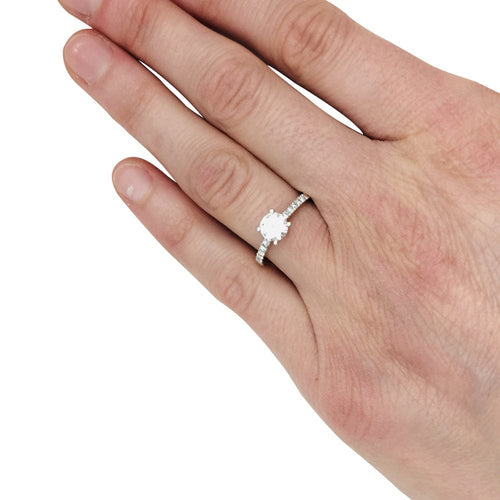 Bague 52 Bague solitaire en or blanc, diamant 0,71 carat G/SI1. 58 Facettes 29064