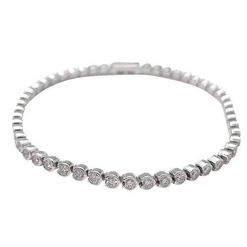 Bracelet Bracelet ligne Cartier "C de Cartier" en or blanc et diamants. 58 Facettes 30089