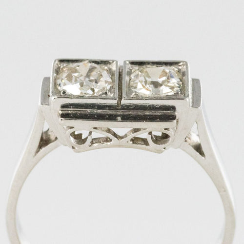 Bague 55 Bague art déco 2 diamants 58 Facettes 19-107-55