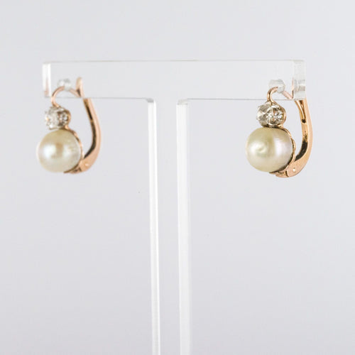 Boucles d'oreilles Parure ancienne perles fines et diamants 58 Facettes 19-614