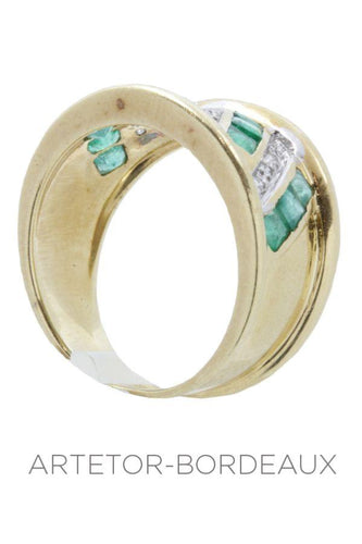 Bague 56 Bague jonc émeraudes 58 Facettes 28831