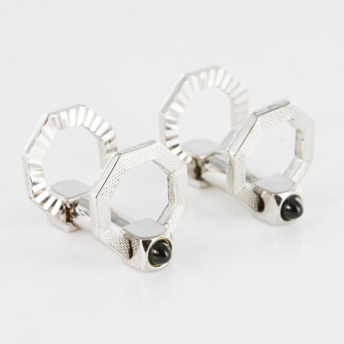 Boutons de manchette Boutons de manchettes Argent Art déco 58 Facettes 19-686