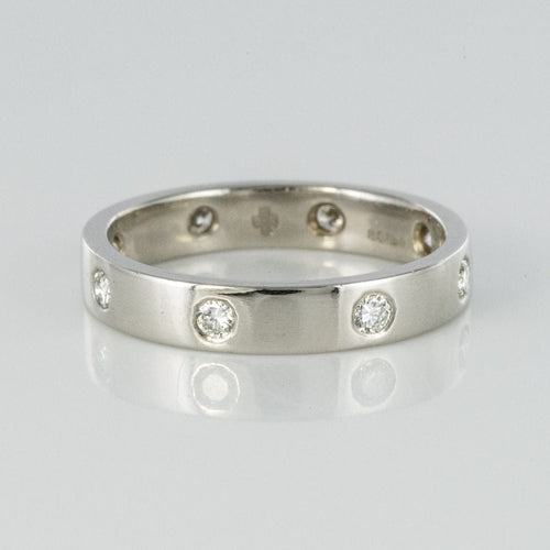 Bague 55 Alliance bandeau diamants 58 Facettes 18-387B